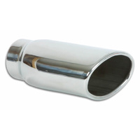 4.5in x 3in Oval SS Exhaust Tip (Single Wall Angle Cut Rolled Edge)