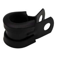 Rubber Cushioned P-Clamp for 6AN Hose 9.5mm Clamp Id Anodized Matte Black