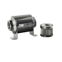 Stainless Steel 10 Micron In-Line Fuel Filter Element w/70mm Housing kit - 10AN