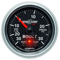 2-1/16" Boost/Vacuum w/Peak & Warn 30 In HG/30 PSI Stepper Motor Sport-Comp II