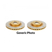 Street Series 2x Gold Cross-Drilled/Slotted Front Rotors (WRX 94-98/08/FGT 97-02/86 GT)