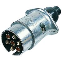 7 Pin Large Round Trailer Plug Metal Common All States