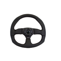 Reinforced Steering Wheel Flat Bottom Black