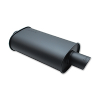 StreetPower FLAT BLACK Oval Muffler With Single Outlet/Inlet