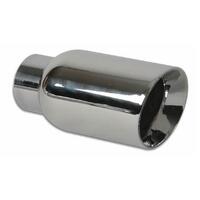 4in Round SS Exhaust Tip - Double Wall Angle Cut Beveled Outlet