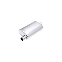Universal Muffler - 2.5in Inlet Centre Offset 4in x 8in Oval Resonator