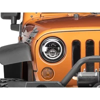 97-18 Jeep Wrangler TJ/JK Axial Halo Headlights w/ DRL Amber Signals- Black Hsng (Clear Lens)