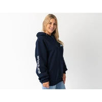Superior Unisex Hoodie Navy with Sleeve Logo (Each) 2XL