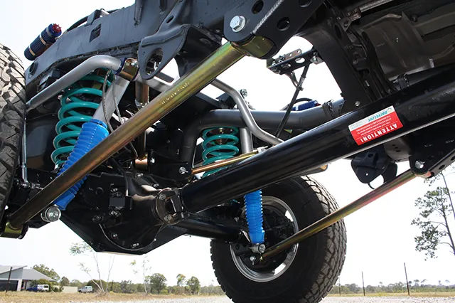 Superior Weld in Coil Conversion VSB14 Approved 2 Inch (50mm) Lift Kit with Track Corrected Chromoly Diamond Diff Housing w/Remote Reservoir Shocks (Rear Only) Suitable For Toyota LandCruiser 79 Series Gen 1 (Non-VSC Models) - SUP-RR-79CCW-TCDD2ROKIT