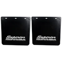 Rubber Mudflaps Large 355mm x 280mm White Logo Pair