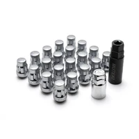Muteki SR35 Close End Lug Nuts w/ Lock Set - Satin Silver 12x1.25 35mm