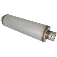 MACH Force-Xp 3.5" 409 Stainless Steel Muffler - 3.5" Inlet/Outlet Center, 7" Round x 24" Body