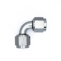 Titanium 90 Deg 8AN to 8AN Female Flare Swivel Coupler