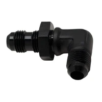 6AN to 6AN Bulkhead Adapter 90-Degree Anodized Matte Black