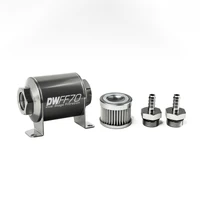In-Line Fuel Filter Element and Housing Kit Stainless Steel 10 Micron 70mm 