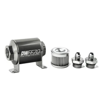 In-Line Fuel Filter Element and Housing Kit Stainless Steel 10 Micron 70mm 