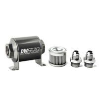 In-Line Fuel Filter Element and Housing Kit Stainless Steel 10 Micron 70mm 