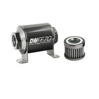 Stainless Steel 40 Micron In-Line Fuel Filter Element w/70mm Housing kit - 8AN