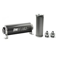 In-Line Fuel Filter Element and Housing Kit Stainless Steel 10 Micron 160mm 