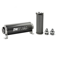 In-Line Fuel Filter Element and Housing Kit Stainless Steel 40 Micron 160mm 