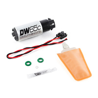 DW65C 265lph Compact Fuel Pump w/Mounting Clips + Install Kit (Corolla 03-04)