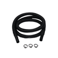 Convoluted Tubing, 1000mm Length x 8mm ID Side 1 x 8mm ID Side 2, Black