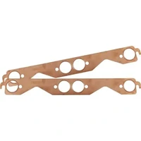 Round Port Copper Embossed Exhaust Gaskets - 1.375" x 1.375" Port Size (Small Block Chevy)
