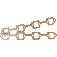 Rectangle Port Copper Embossed Exhaust Gaskets - 1.200" x 1.500" Port Size (Small Block Ford Windsor)