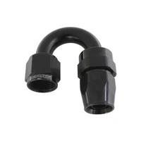 200 Series PTFE 180 Deg Alloy Hose End -3AN - Black