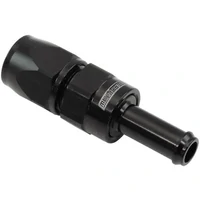 Teflon Style One Piece Straight Hose End -6AN to 3/8" Hose Barb Suits 200 & 250 Series Hose - Black Finish