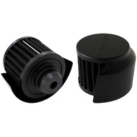 1.25" Push In Breather w/Shield 3" O.D,2.5" High - Black Top