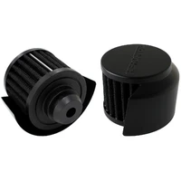 1 1/4" Push In Breather w/Shield 3" O.D, 2 1/2" High - Black Top