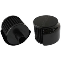 1" Push In Breather w/Shield 3" O.D,2.5" High - Black Top