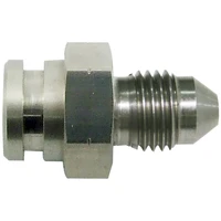 Stainless Steel Female Inverted Flare 19mm Hex w/Ret Clip Recess - 7/16x 24