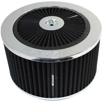 9" x 5" Chrome Full Flow Air Filter Assembly with 5-1/8" Neck - Black Cotton