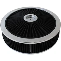 14" x 5" Chrome Full Flow Air Filter Assembly 5-1/8" Neck - Black Cotton