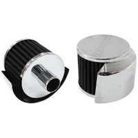 1" Push In Breather w/Shield 3" O.D,2.5"High - Chrome