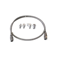 -3AN x 3Ft Braided Stainless Steel Line Kit - Fittings