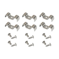 7.9 and 9.5mm Dual Hard Line Clamps - Stainless Steel (6 Pack)