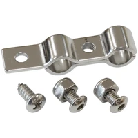 4.76mm Dual Hard Line Clamp w/Bracket - Stainless - Single