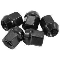 Acorn Short Open Black Wheel Nuts - M12 x 1.50mm