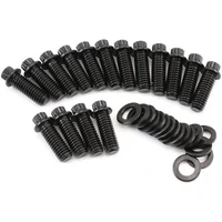 Universal 3/8"-16 Header Bolts 1.00" UHL - Black Finish - 16 Pack