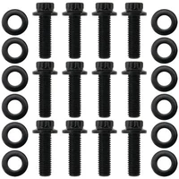 GM LS Header Bolts M8 x 1.25mm 0.984" 25mm UHL Black Finish - 12 Pack (GM LS)