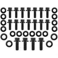 1 Piece Gasket Oil Pan Bolt Kit - Black Finish (Small Block Chevy)