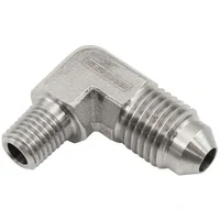 Stainless Steel 90° 1/16" NPT to Male -4AN Fitting