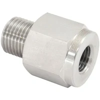 Stainless Steel 1/2"-20 Male Reducer to Female Inverted Flare 3/8"-24