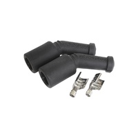 45 Deg Silicone Coil Boots and Terminals - Black, 2 Pack (GM LS Series)