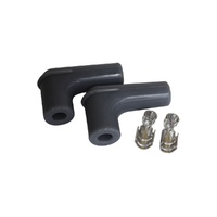 90 Deg Silicone Spark Plug Boots and Terminals - Black, 2 Pack (GM LS Series)