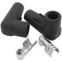 Xpro Silicone Low Profile 90° Spark Plug Boots & Terminals Black