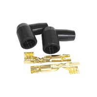 90 Deg Silicone Distributor/Coil Boots and Terminals - Black - 2 Pack